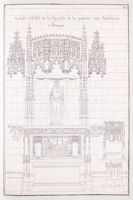 Lithographie. Retable d'autel de la chapelle de la Passion aux Cordeliers à Troyes.