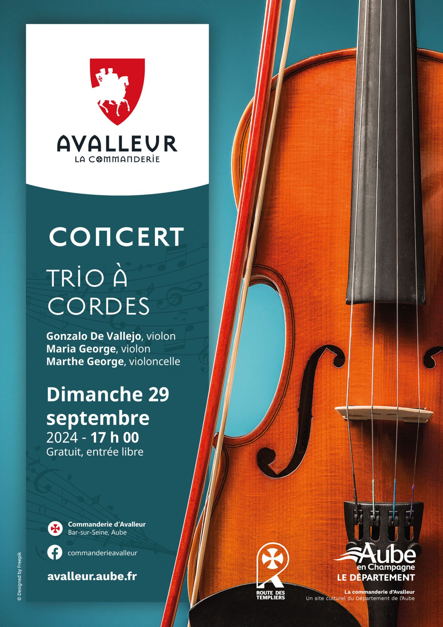 Affiche concert trio à cordes