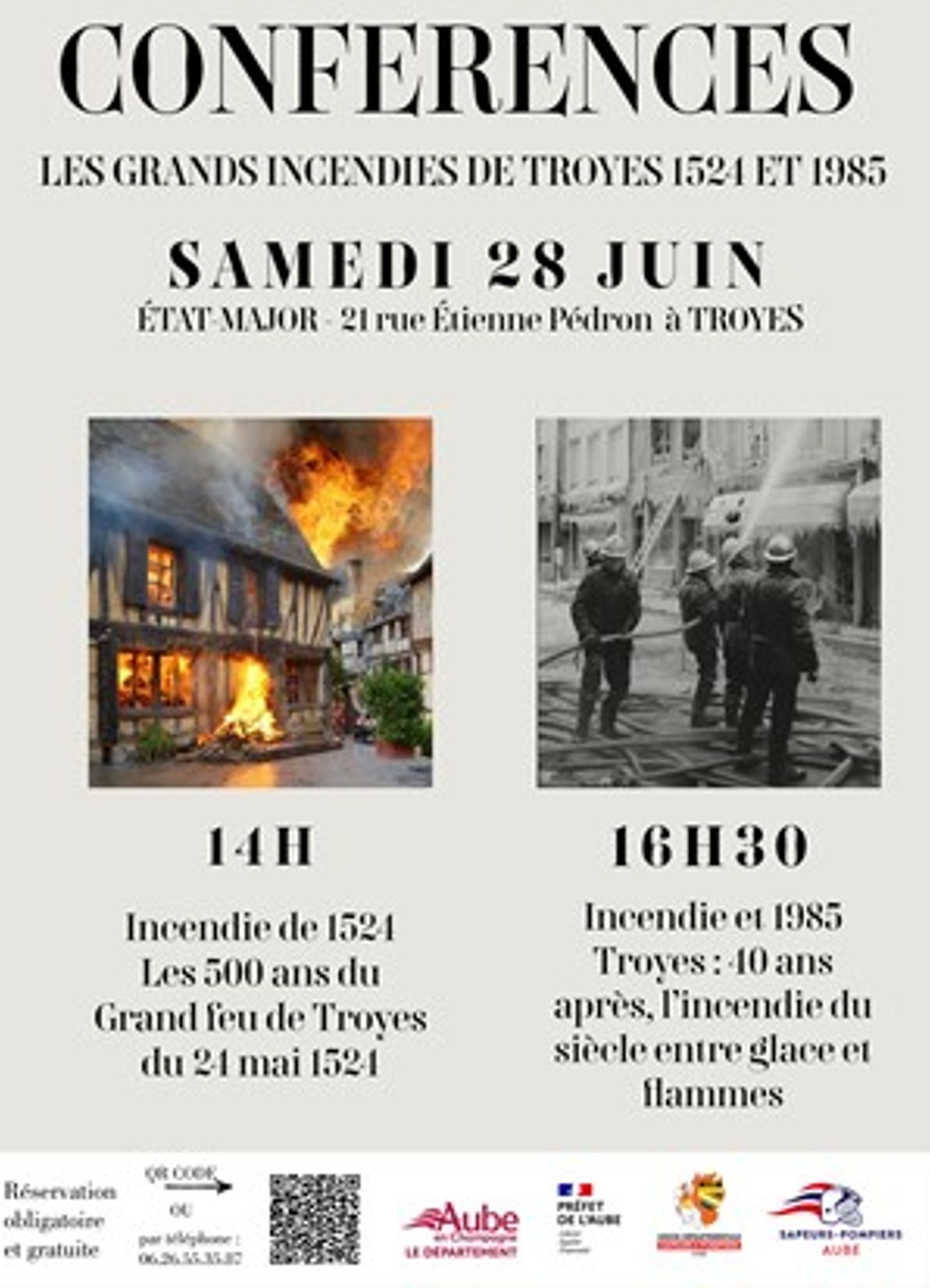 Conférences sur les incendies de Troyes de 1524 et 1985