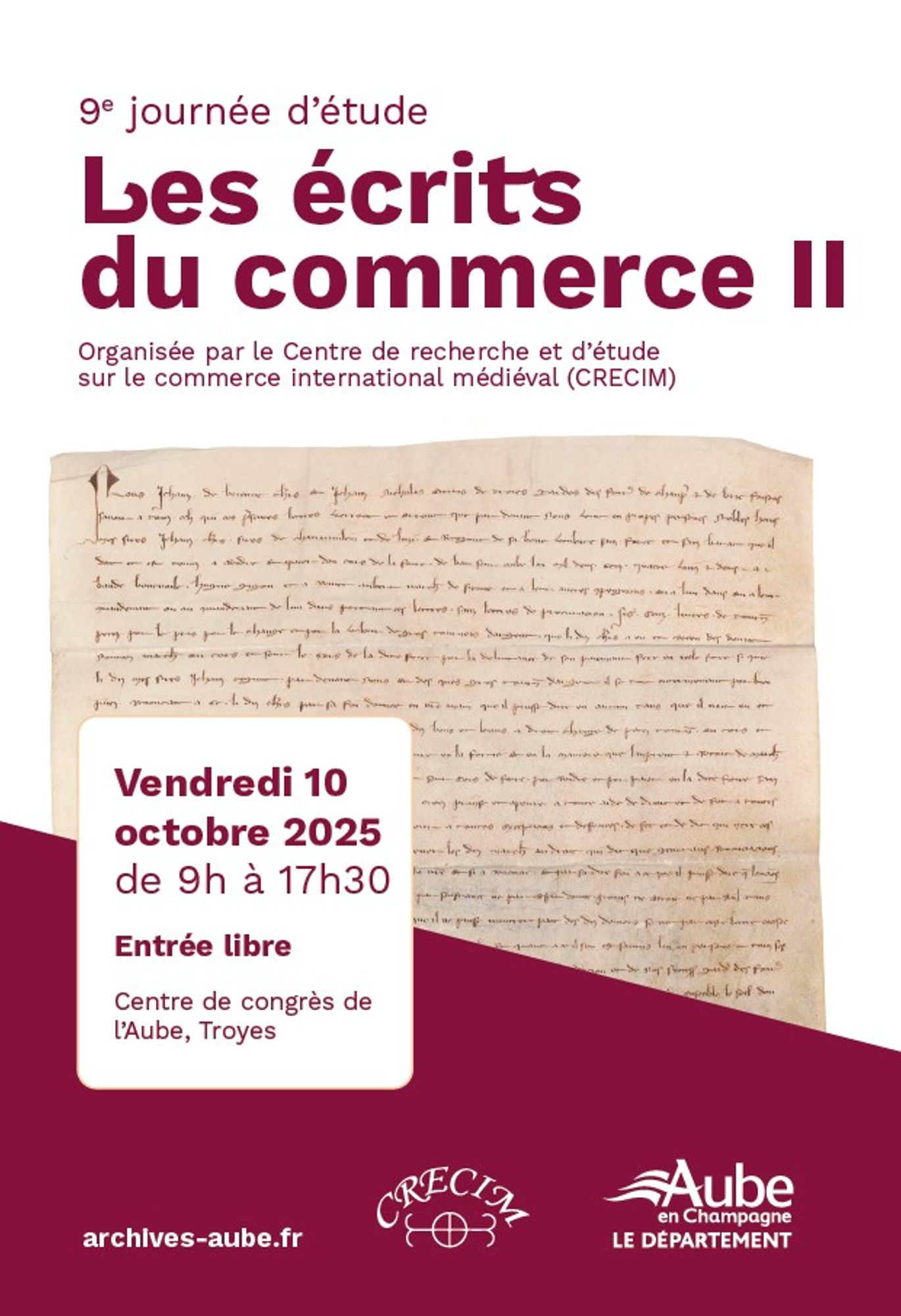 9e journée d'étude du CRECIM : Les écrits du commerce II