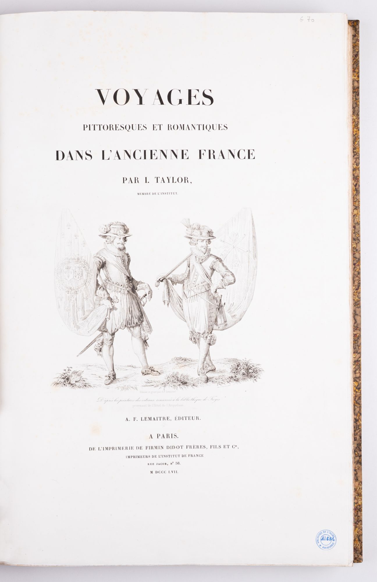 Voyages pittoresques et romantiques dans l'ancienne France, page de titre. BG 70