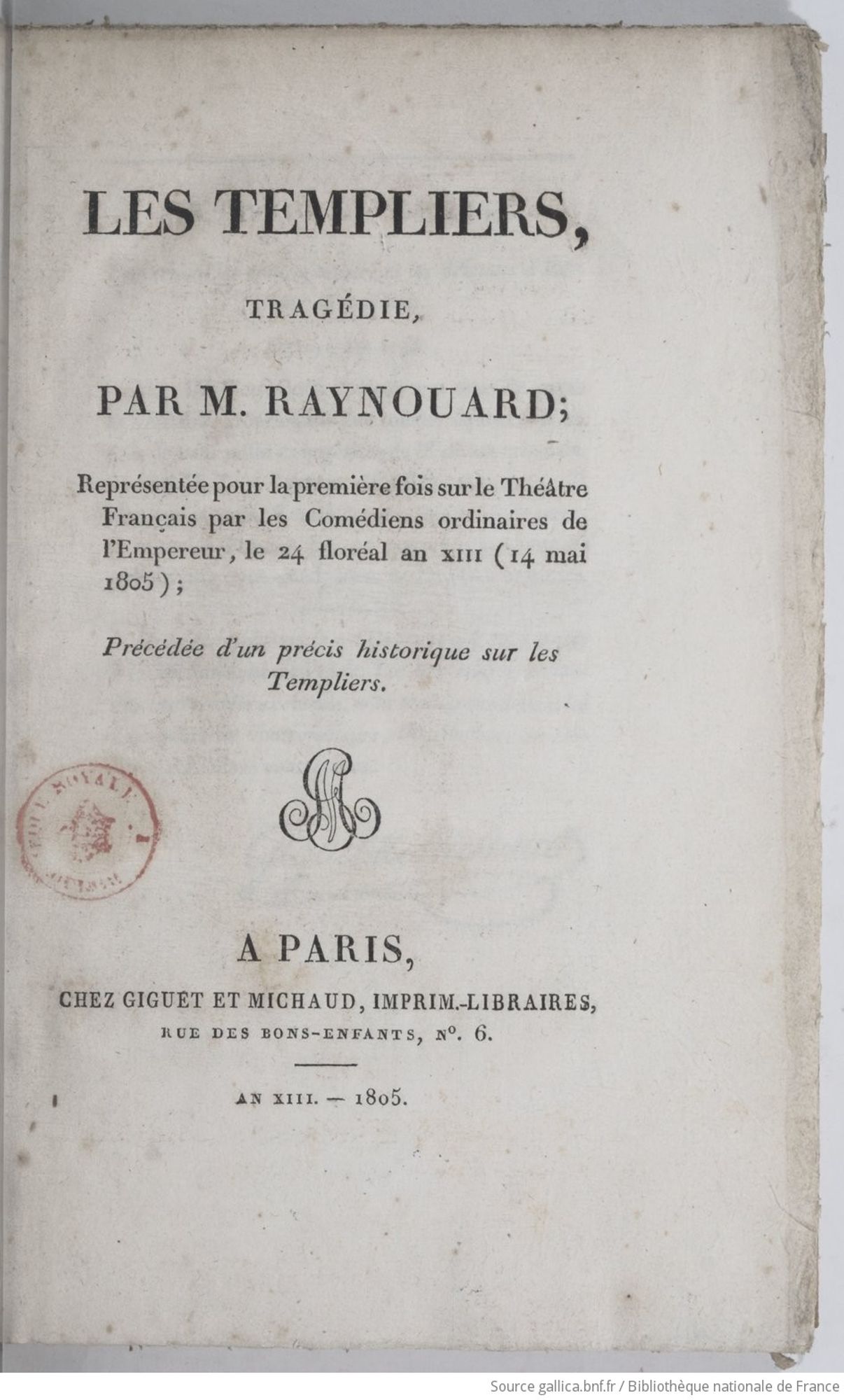 Les Templiers, de François Raynouard