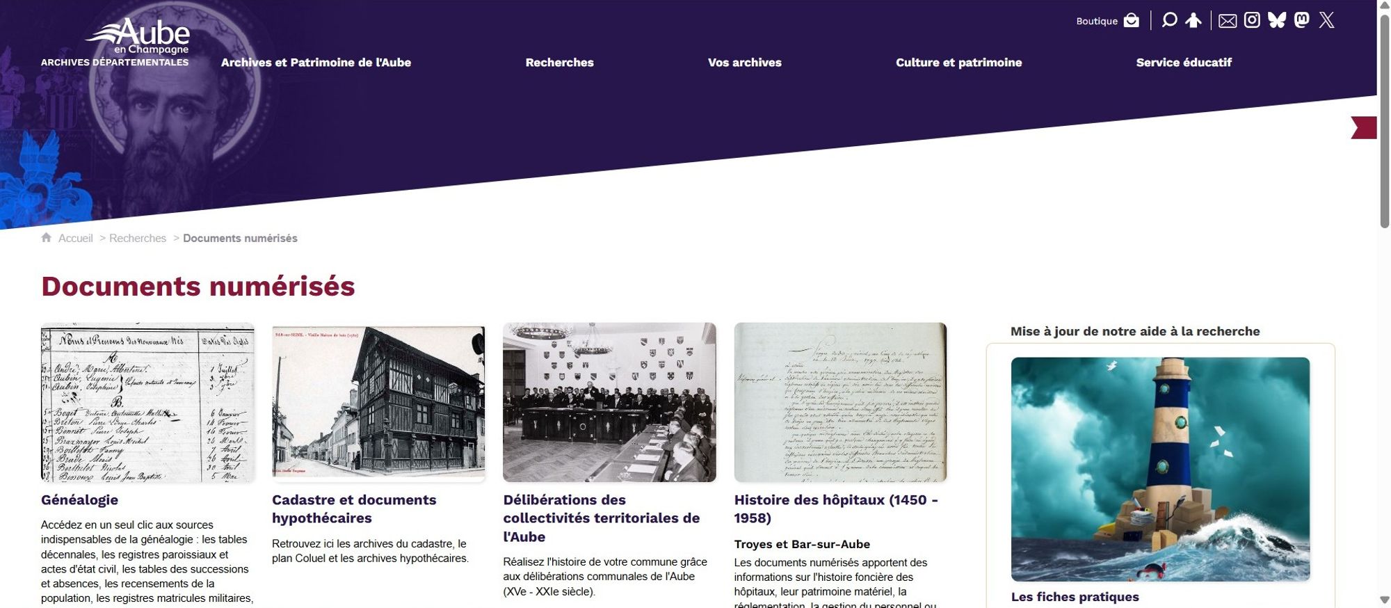 Informations sur le site internet