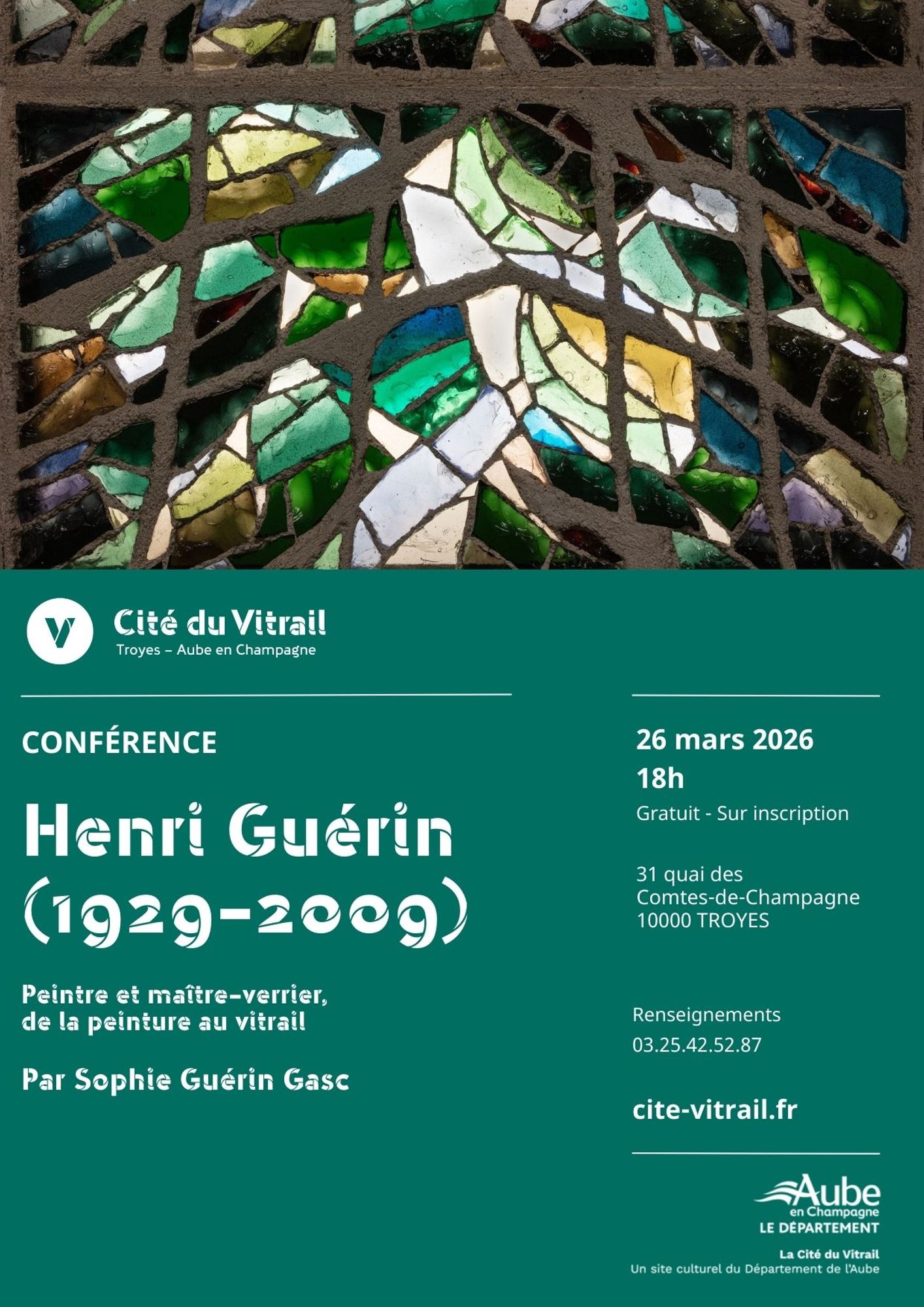 Conférence « Henri Guérin (1929-2009), peintre et maitre verrier de la peinture au vitrail. »
