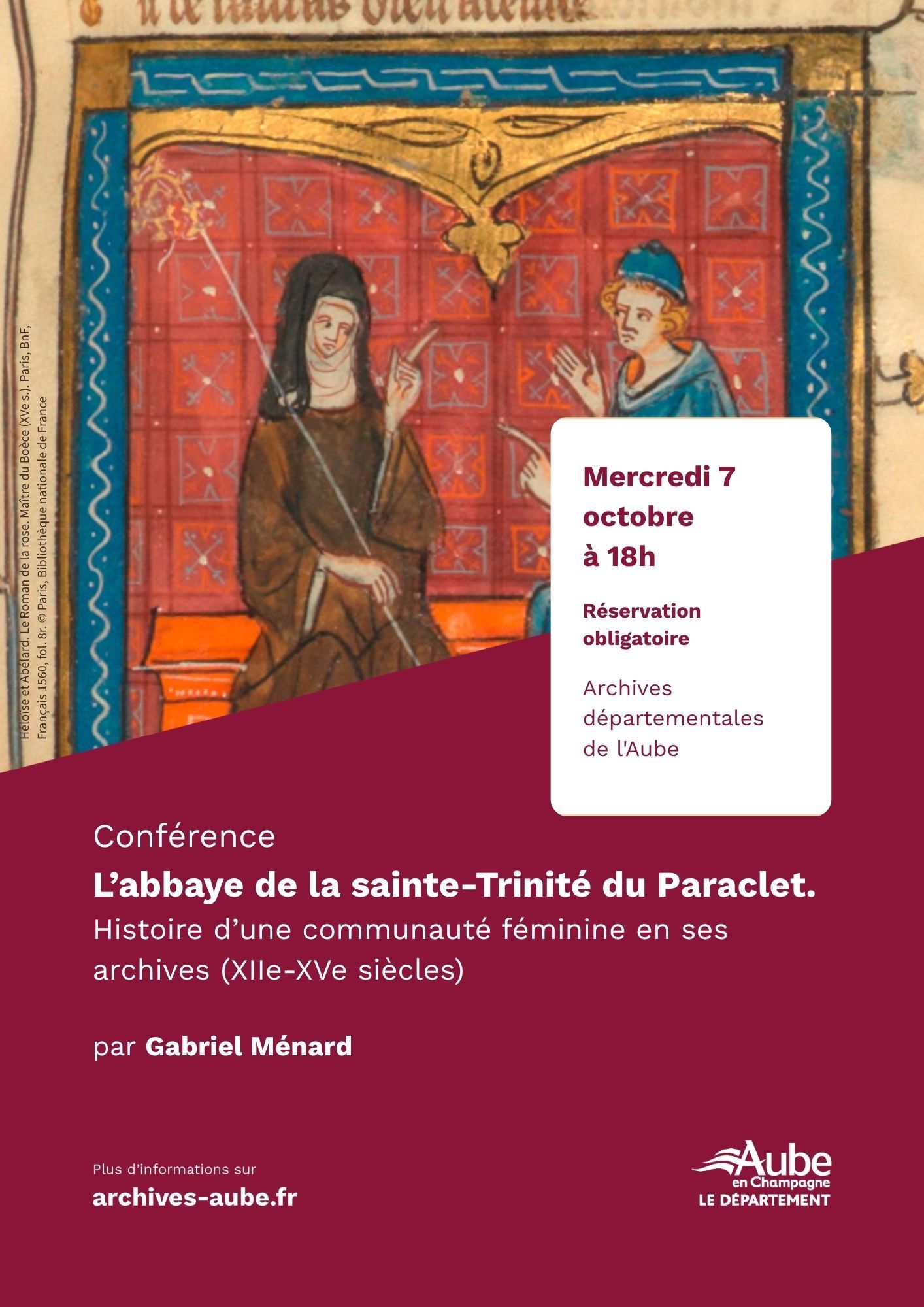 Gabriel Ménard, L’abbaye de la sainte-Trinité du Paraclet. Histoire d’une communauté féminine en ses archives.