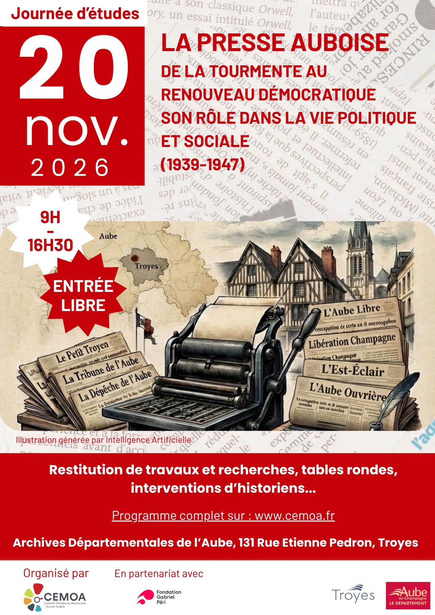 1939-1947 — La presse auboise : De la tourmente au renouveau démocratique Son rôle dans la vie politique et sociale