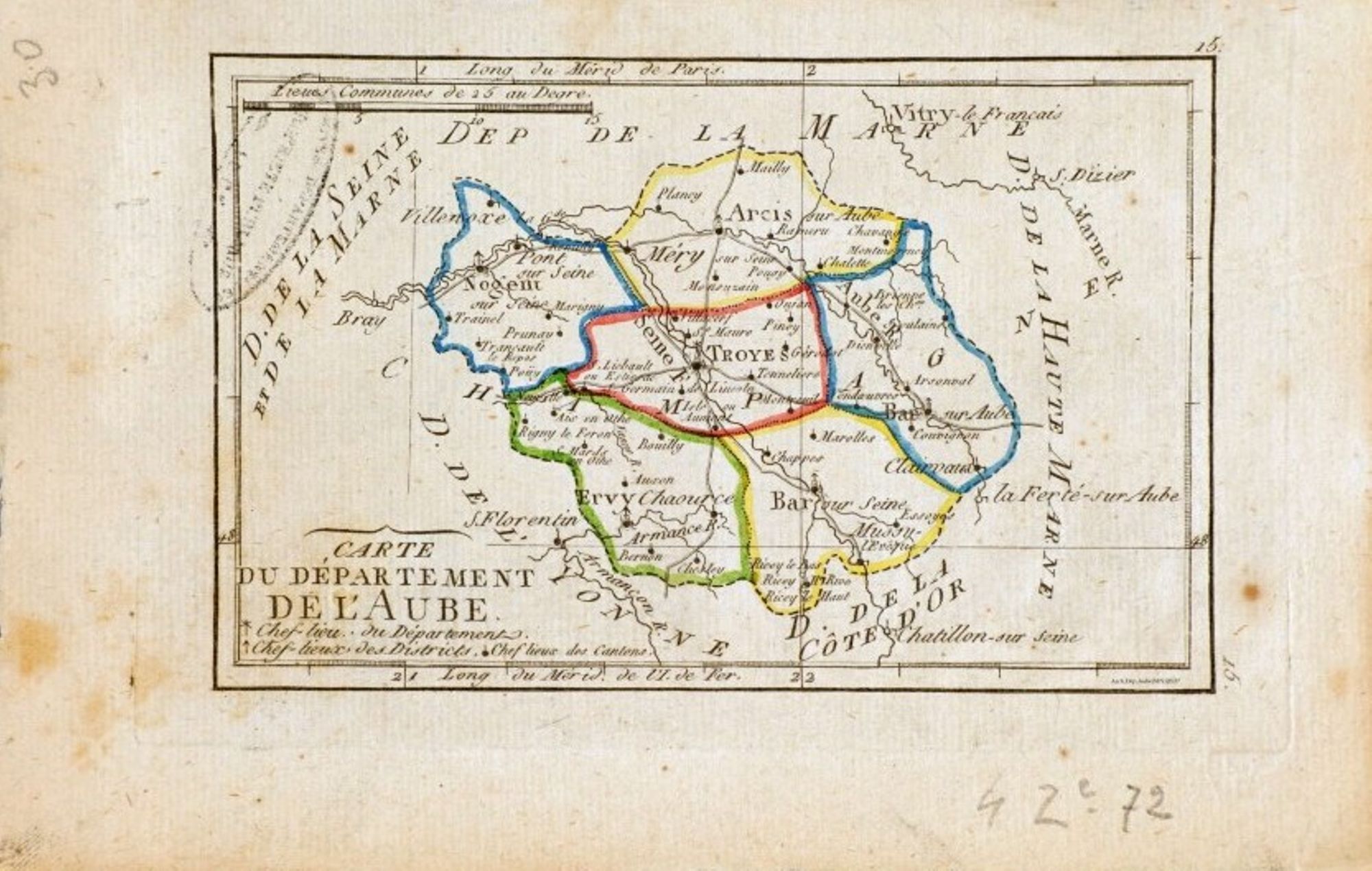 Carte du département de l'Aube (1790)