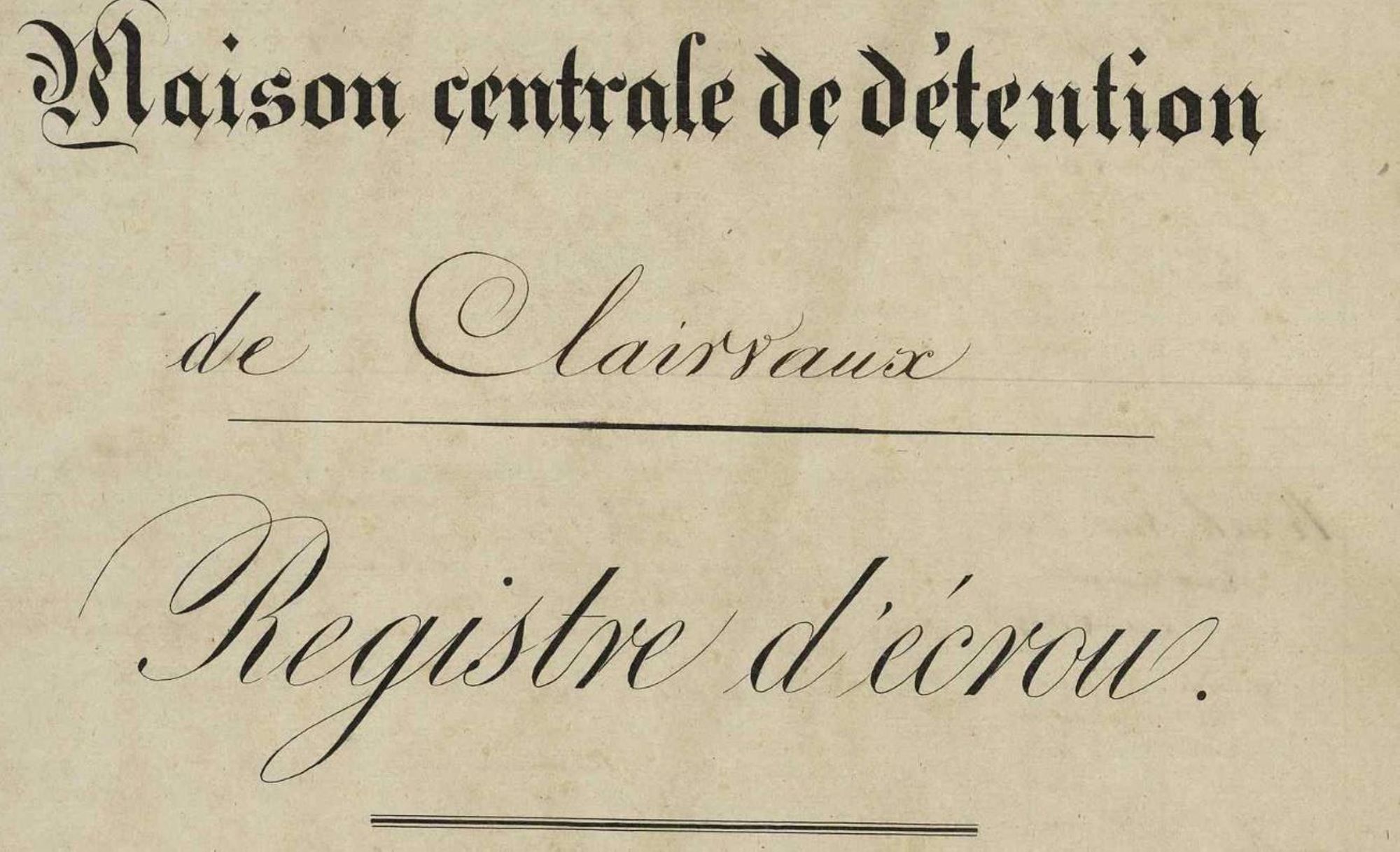 Registres d'écrou (1800 - 1924)