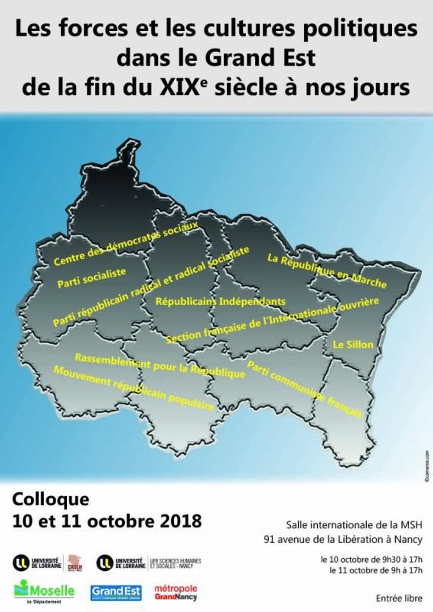 Les forces et les cultures politiques dans le Grand Est de la fin du XIXe siècle à nos jours