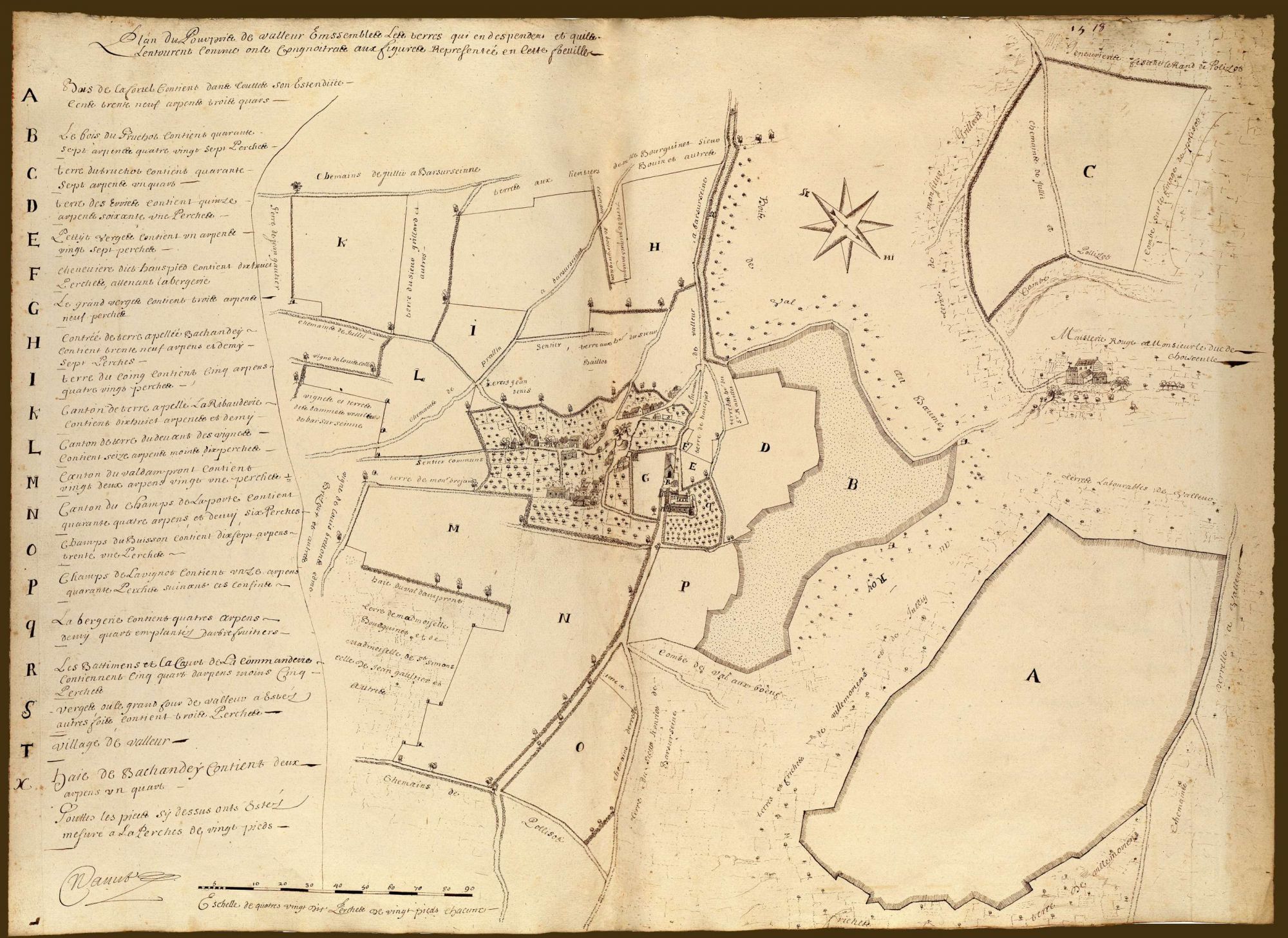 Plan de la commanderie templière d'Avalleur